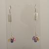 Sterling Silver Earrings with Mixed Stone Briollettes