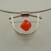 Sterling silver pendant with carnelian